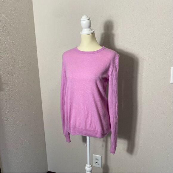 C by Bloomingdales 100% Cashmere Pink Crewneck Sweater Women's Size Large - Picture 10 of 14